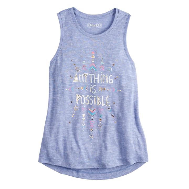 Girls 7-16 & Plus Size Mudd&reg; High-low Swing Tank Top, Size: 12, Blue (navy)