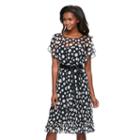 Women's Jessica Howard Polka-dot Illusion Fit & Flare Dress, Size: 8, Dark Blue