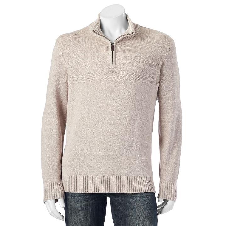 Men's Dockers Classic-fit 7gg Quarter-zip Sweater, Size: Xl, Red/coppr (rust/coppr)