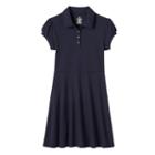 Girls 7-14 Chaps School Uniform Fit & Flare Short-sleeved Dress, Size: 7, Blue (navy)