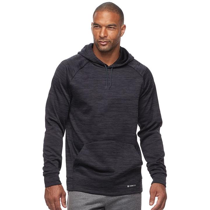Big & Tall Tek Gear&reg; Warmtek Athletic-fit Space-dyed Performance Fleece Hoodie, Men's, Size: Xl Tall, Black