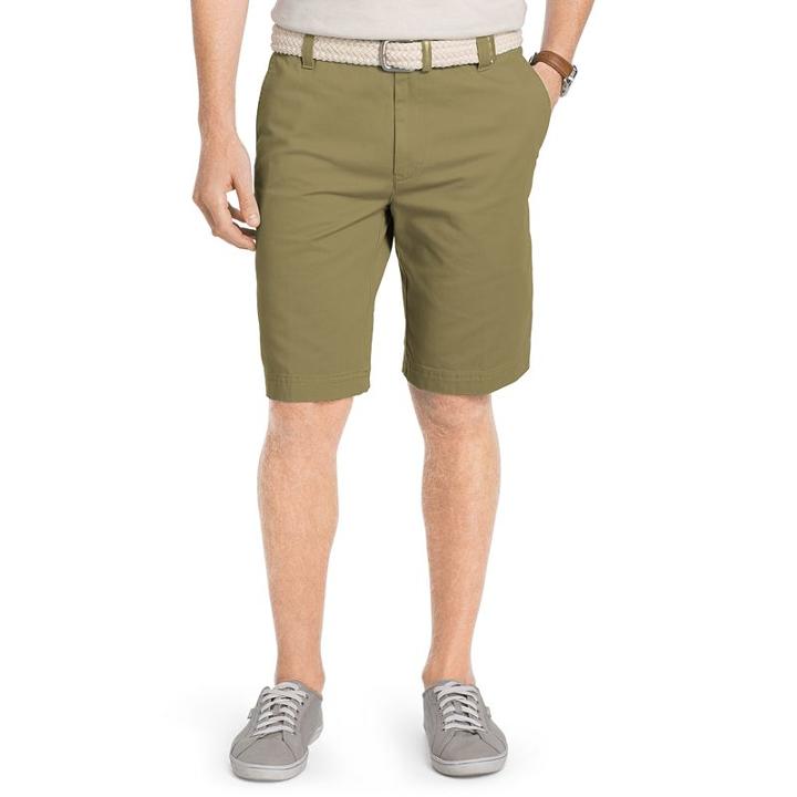 Big & Tall Izod Saltwater Classic-fit Solid Flat-front Chino Shorts, Men's, Size: 48, Med Beige