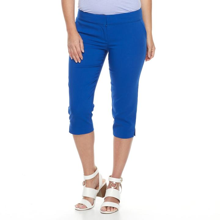 Petite Apt. 9&reg; Torie Curvy Capris, Women's, Size: 8 Petite, Med Blue