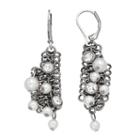 Simply Vera Vera Wang Nickel Free Simulated Pearl Chain Cluster Drop Earrings, Women's, White