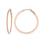 5/8 Carat T.w. Brown Diamond Pink Ion-plated Sterling Silver Inside-out Hoop Earrings, Women's