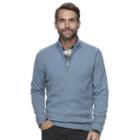 Men's Croft & Barrow&reg; True Comfort Classic-fit Quarter-zip Sweater, Size: Large, Med Blue