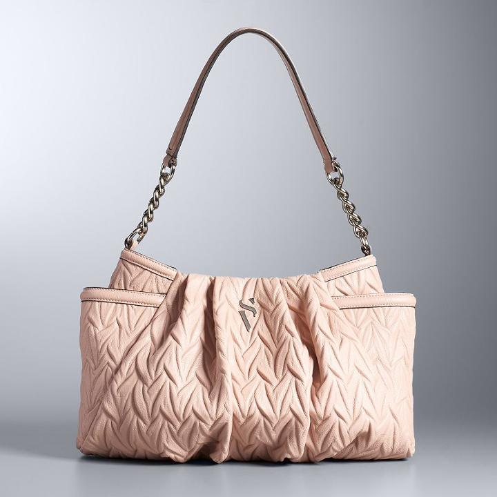 Simply Vera Vera Wang Alicia Pleated Hobo, Women's, Med Pink