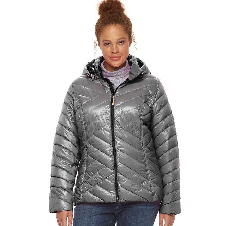 Plus Size Tek Gear&reg; Hooded Packable Puffer Jacket, Women's, Size: Xl, Other Clrs
