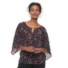 Women's Dana Buchman Print Kimono-sleeve Top, Size: Large, Brt Orange