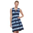 Juniors' Liberty Love Print Lace-up Dress, Teens, Size: Medium, Blue (navy)