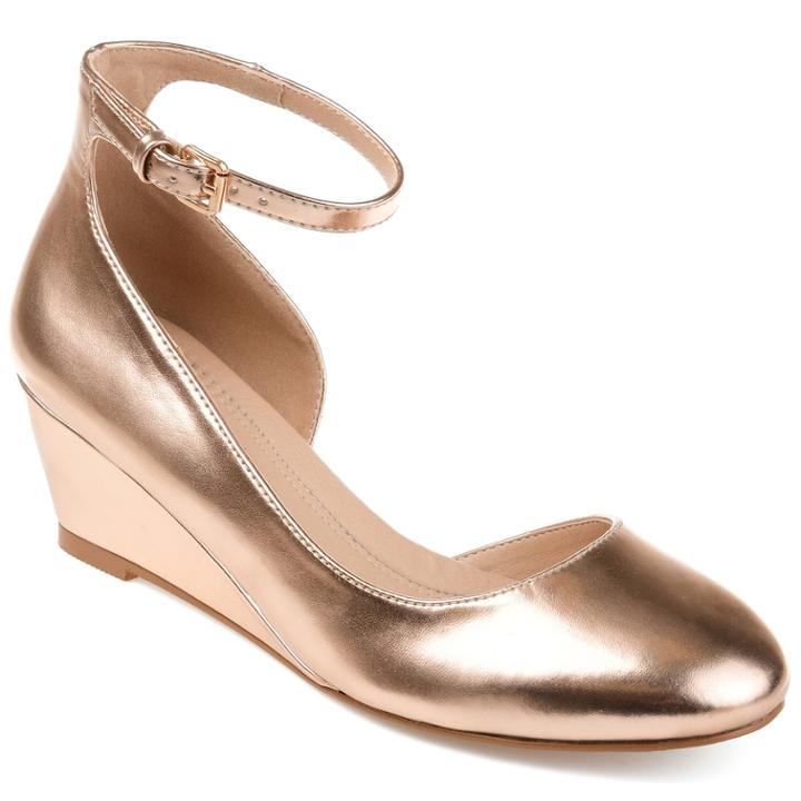 Journee Collection Seely Women's Wedge Pumps, Size: Medium (8.5), Dark Pink