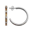 Traditions Sterling Silver Yellow And White Swarovski Crystal Hoop Earrings, Women's