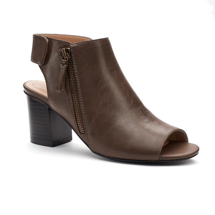 Andrew Geller Selleck Women's Peep Toe Ankle Boots, Size: Medium (8), Med Brown