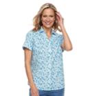 Women's Croft & Barrow&reg; Wrinkle-resistant Shirt, Size: Xs, Dark Blue