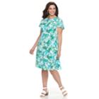 Plus Size Suite 7 Floral Dress, Size: 2xl, Green
