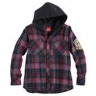 Boys 8-20 Button-down Plaid Flannel Hooded Shirt, Size: Xl, Black