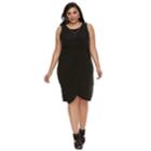 Plus Size Jennifer Lopez Twist Drape Dress, Women's, Size: 1xl, Black