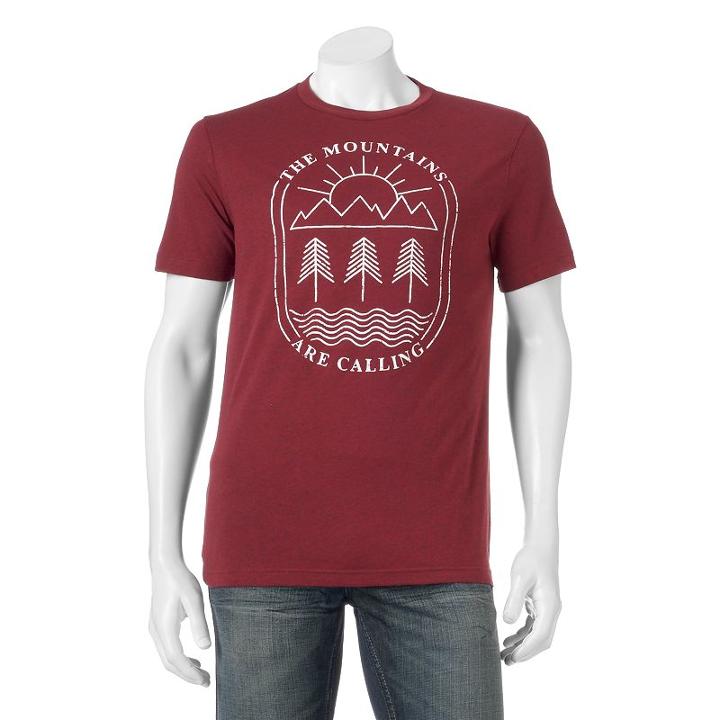 Men's Sonoma Goods For Life&trade; The Mountains Are Calling Tee, Size: Xl, Med Pink