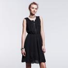 Women's Simply Vera Vera Wang Simply Noir Pintuck Fit & Flare Dress, Size: Xs, Black