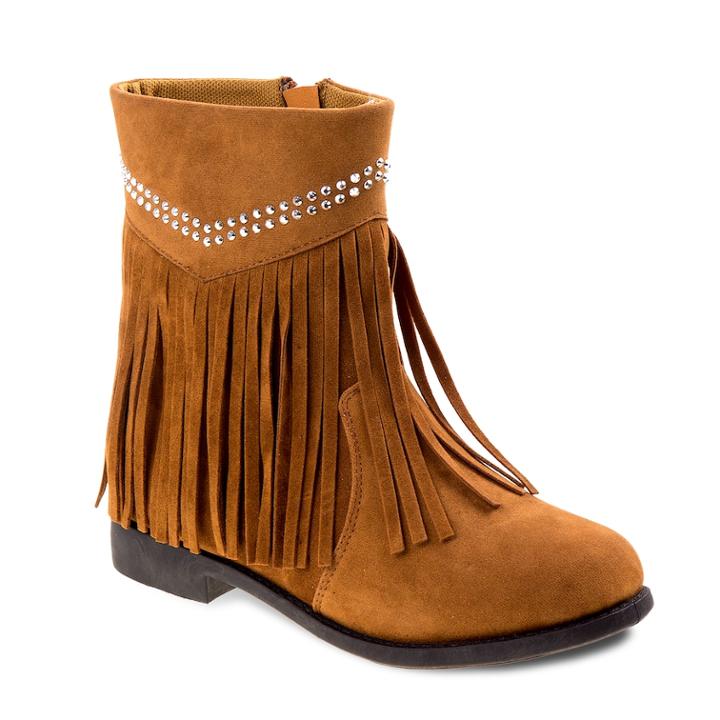 Josmo Girls' Fringe Boots, Size: 4, Lt Brown