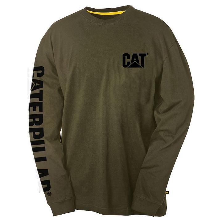 Men's Caterpillar Banner Logo Tee, Size: Medium, Dark Green