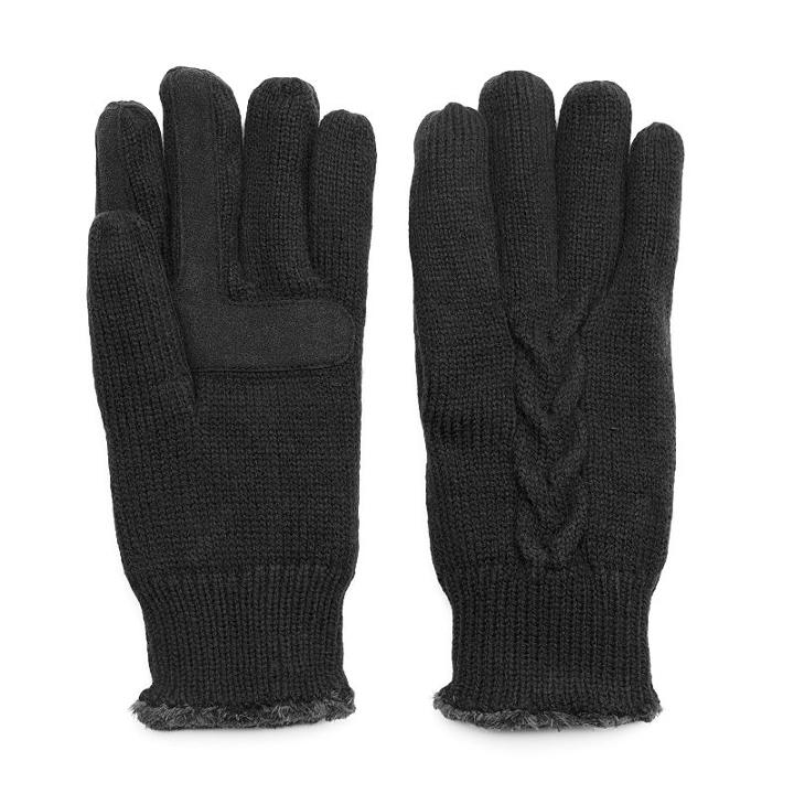 Women's Isotoner Cable-knit Tech Gloves, Black