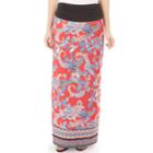Women's Apt. 9&reg; Print Column Maxi Skirt, Size: Small, Red Paisley