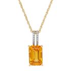 David Tutera 14k Gold Over Silver Simulated Citrine & Cubic Zirconia Pendant, Women's, Size: 18, Yellow