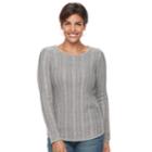 Women's Croft & Barrow&reg; Lurex Ribbed Sweater, Size: Small, Light Grey