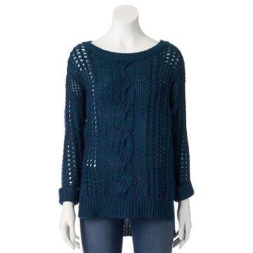 Juniors' Jj Always Cable-knit Sweater, Teens, Size: Large, Brt Blue