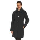 Women's Towne By London Fog Hooded Rain Jacket, Size: Medium, Black