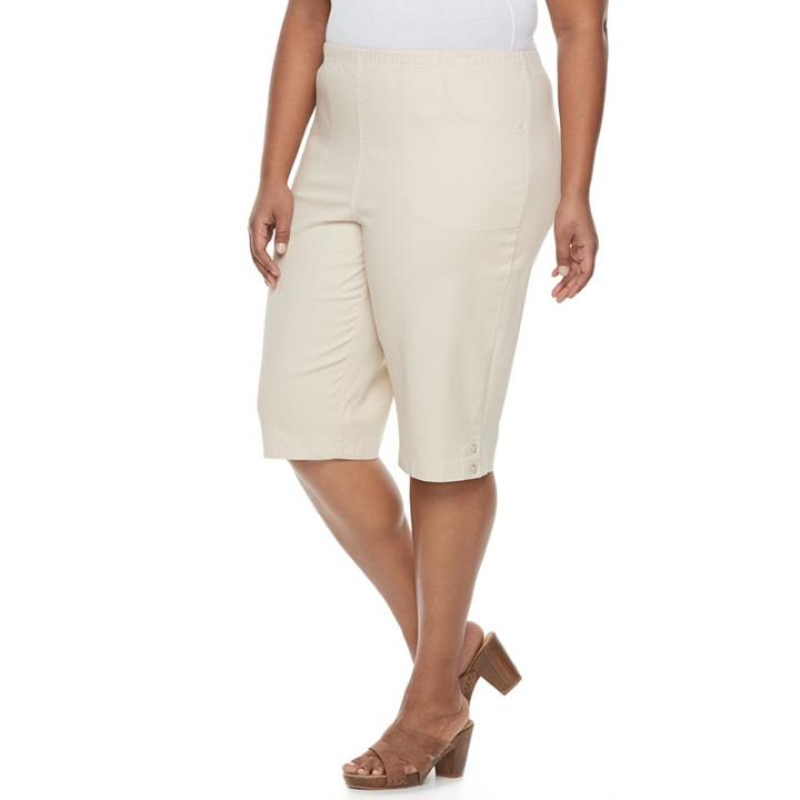 Plus Size Croft & Barrow&reg; Embellished Skimmer Capris, Women's, Size: 3 - Regular, Lt Beige