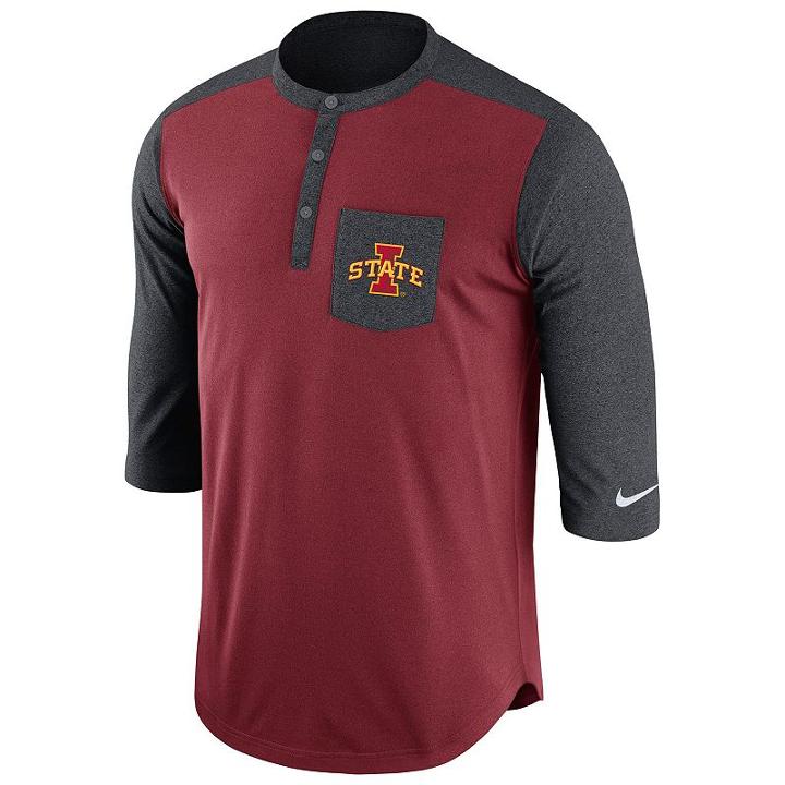 Men's Nike Iowa State Cyclones Dri-fit Touch Henley, Size: Small, Ovrfl Oth