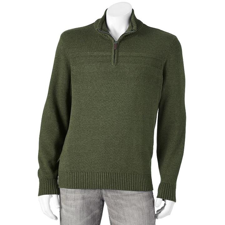 Big & Tall Dockers&reg; Classic-fit Quarter-zip Sweater, Men's, Size: 4xb, Dark Green