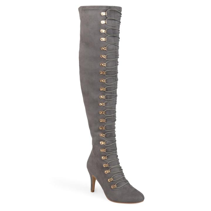 Journee Collection Trill Women's Over-the-knee Boots, Size: Medium (7), Med Grey