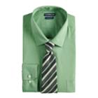 Men's Croft & Barrow&reg; Classic-fit Striped Dress Shirt And Patterned Tie, Size: L-32/33, Green