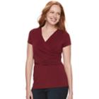 Maternity A:glow Drape Nursing Tee, Women's, Size: L-mat, Dark Red