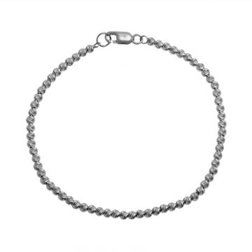 Sterling Silver Bead Bracelet, Women's, Grey