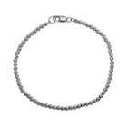 Sterling Silver Bead Bracelet, Women's, Grey
