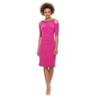 Women's Scarlett Ruched Cold-shoulder Sheath Dress, Size: 6, Brt Pink