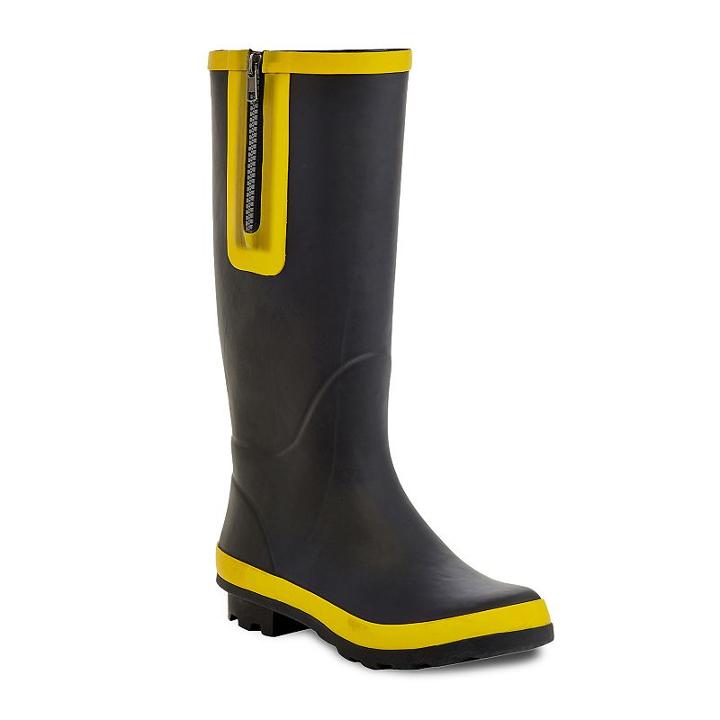 Henry Ferrera Mozart Women's Water-resistant Rain Boots, Size: 10, Black