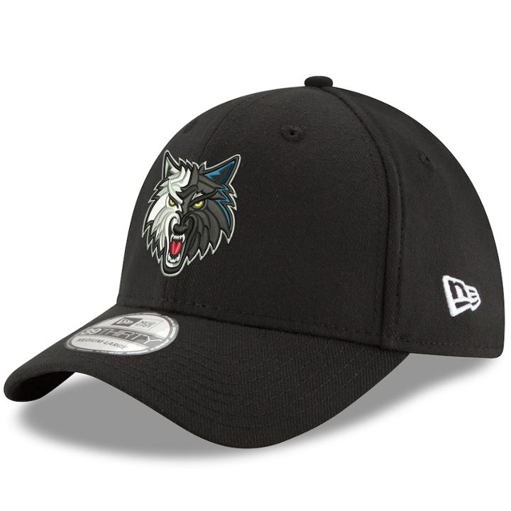 Adult New Era Minnesota Timberwolves 39thirty Flex-fit Cap, Men's, Size: Medium/large, Black