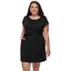 Plus Size Apt. 9&reg; Cinched T-shirt Dress, Women's, Size: 3xl, Black
