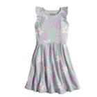 Girls 4-10 Jumping Beans&reg; Flutter Sleeve Pattern Dress, Size: 10, Light Grey