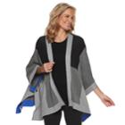 Women's Dana Buchman Jacquard Open-front Poncho, Size: Medium, Grey