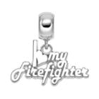 Insignia Collection Sterling Silver I Love My Firefighter Charm, Women's, Multicolor