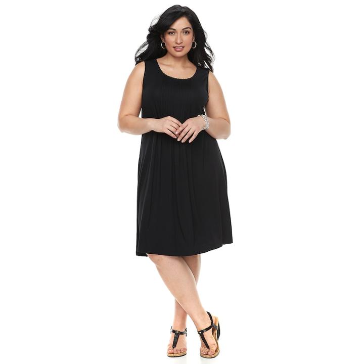Plus Size Croft & Barrow&reg; Pintuck Sleeveless Dress, Women's, Size: 3xl, Black