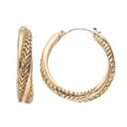 Napier Textured Twist Hoop Earrings, Women's, Gold