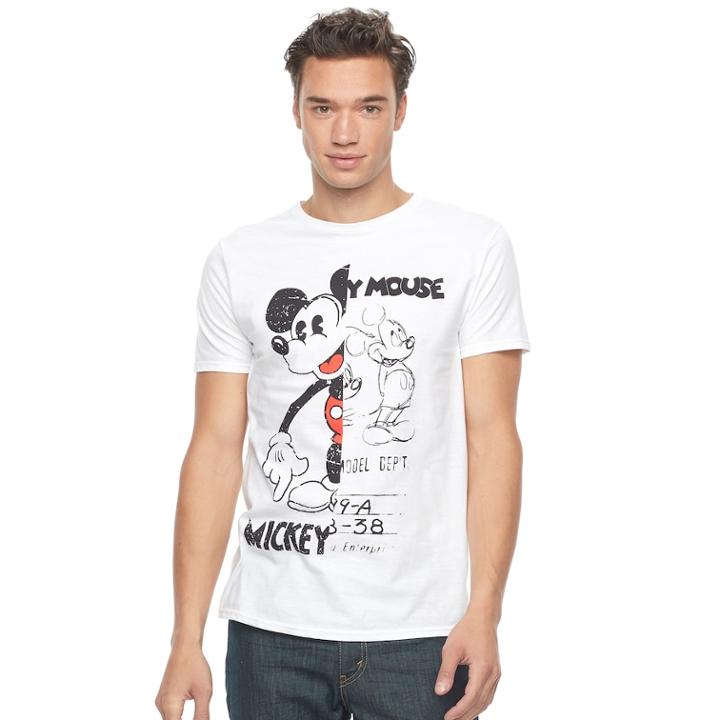 Men's Mickey Mouse Tee, Size: Xl, White