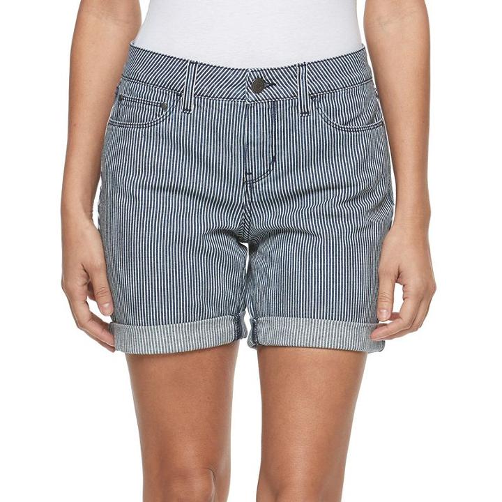 Petite Croft & Barrow&reg; Jean Shorts, Women's, Size: 12 Petite, Dark Blue